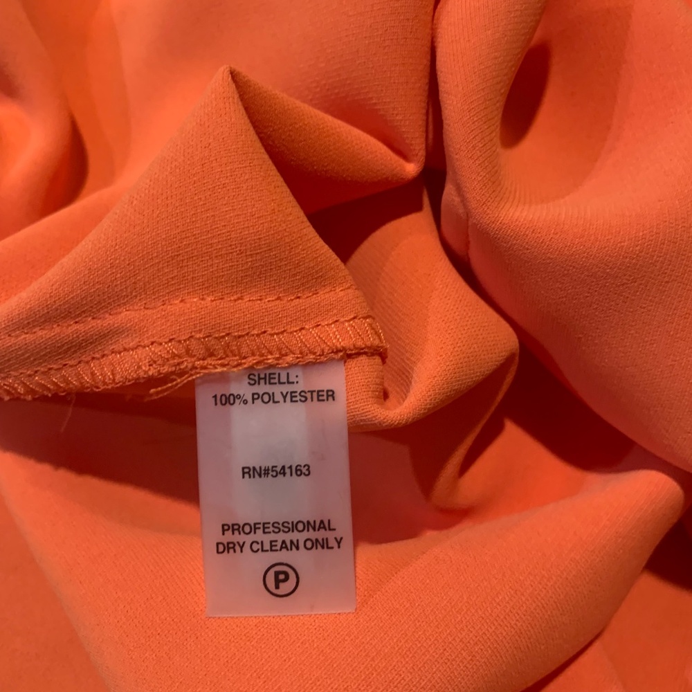 Calvin Klein Orange Sleeveless Belted Dress sz 6 - Picture 6 of 7